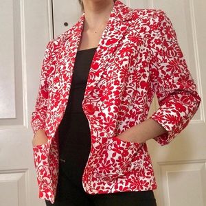 Bold Floral Print Blazer